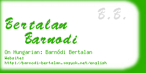 bertalan barnodi business card