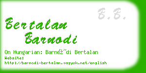 bertalan barnodi business card